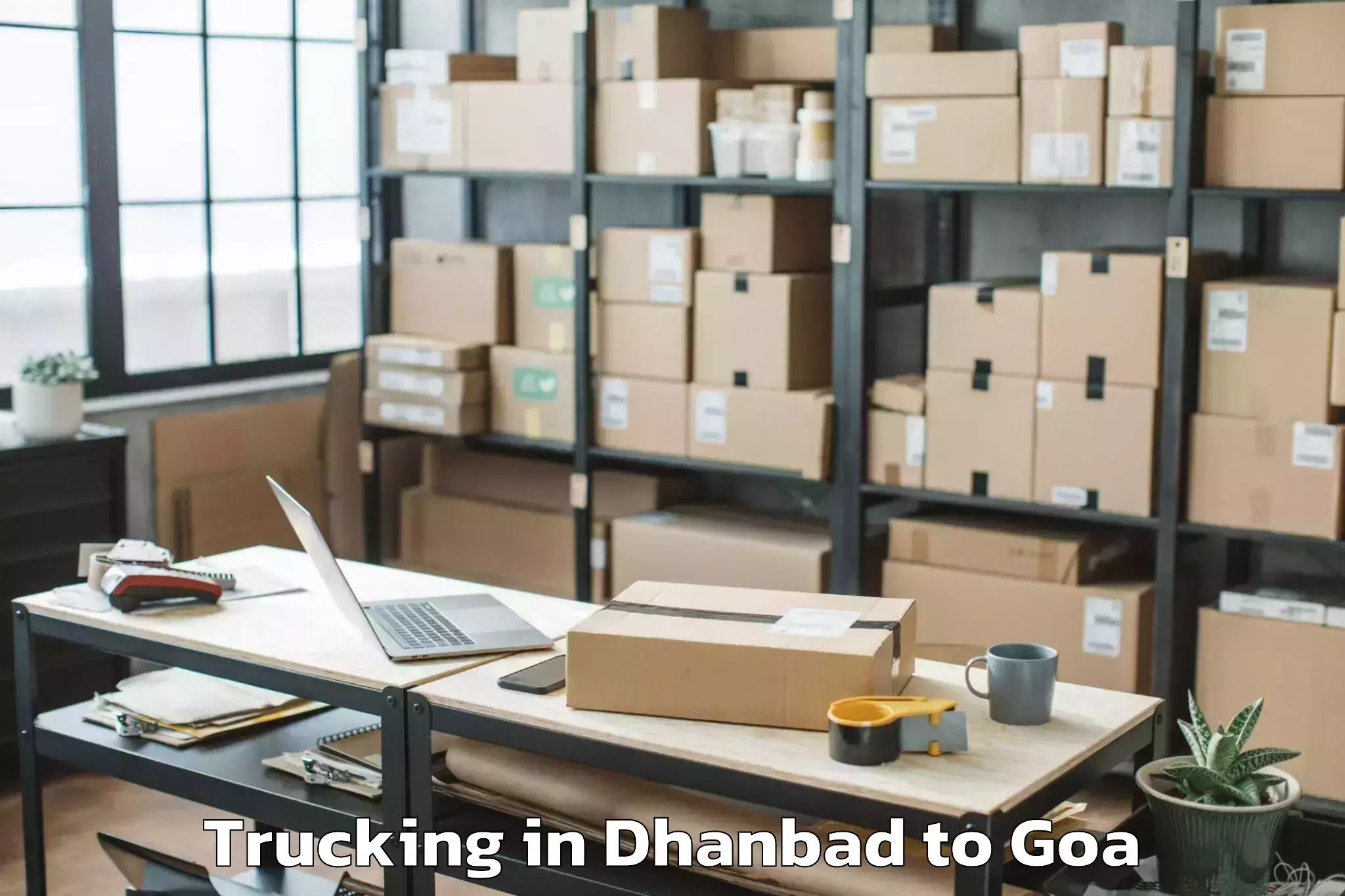 Professional Dhanbad to Sanquelim Trucking